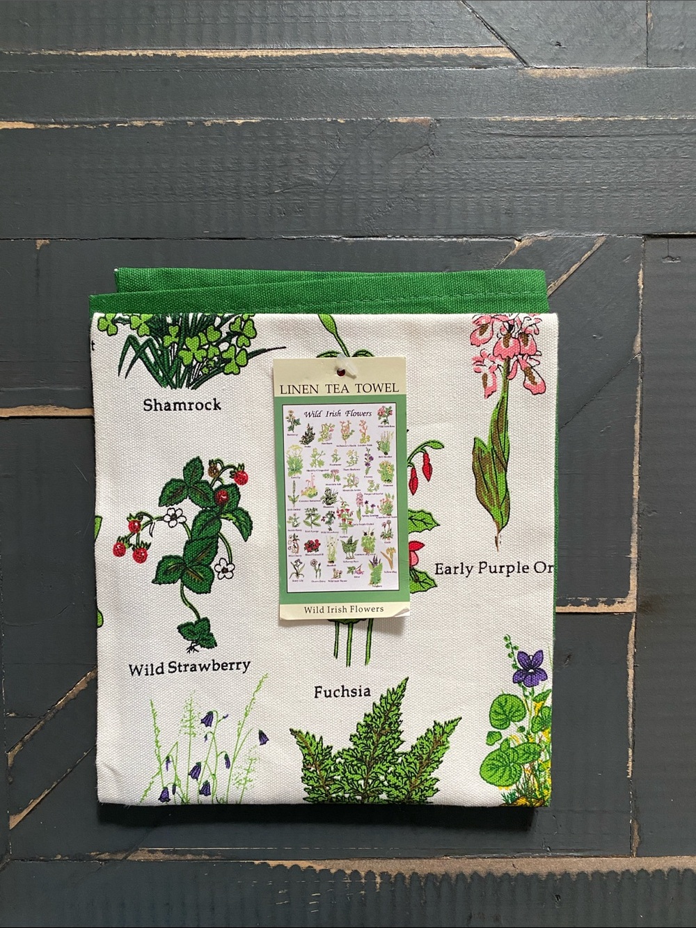 ☘️Linen Tea Towel☘️Wild Irish Flowers - Picture 7 of 7
